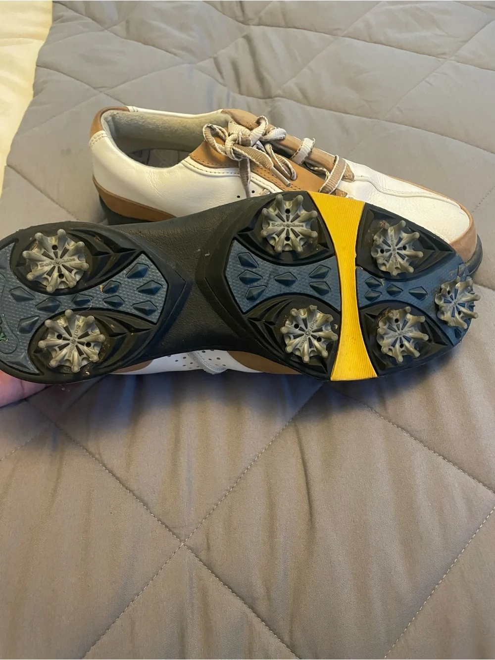 FootJoy White and Tan Leather Women’s Athletic Golf Shoes